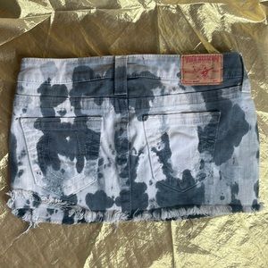 True religion denim skirt tie-dye